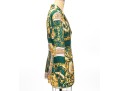 Louis Feraud Fabulous Green, Gold And White Ornate Silk Blazer, Size 12