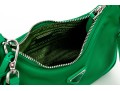 Prada Re-Edition 2005 Green Nylon Shoulder Bag With Logo Strap & Mini Pouch