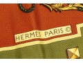 Hermes Classic Key Motif Green And Brown Toned Silk Scarf, With Box
