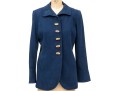 Alease Fisher Blue Cotton Bamboo Button Jacket And Dress Suit, Size 6