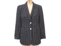 Escada Margaretha Ley Black And White Polka Dotted Collared Blazer, Size 40