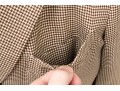 Giorgio Armani Classico Tan And Brown Houndstooth Three Button Blazer, No Size Tag