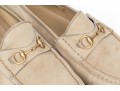 Gucci Striking Tan Suede Loafers With Gold-tone Horsebit, Size 10 B
