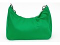 Prada Re-Edition 2005 Green Nylon Shoulder Bag With Logo Strap & Mini Pouch
