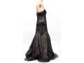 Sue Wong Magnificent Bedazzled Black Lace And Nude Overlay Floor Length Gown, Size 12