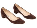 Manolo Blahnik Classic Block Heel Brown Suede Pump, Size 42