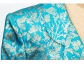Emanuel Ungaro Vintage Turquoise And Gold Brocade Jacket And Skirt Suit, Size 10