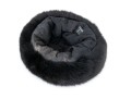 Saks Fifth Avenue Black Knit And Fur Trimmed Hat