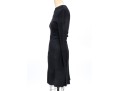 Valentino Miss V. Black Wool Knit And Pleated Long Sleeved Dress