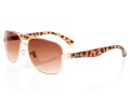 Ray-Ban Brown Tortoise Pattern And Rose Metallic Trimmed Sunglasses