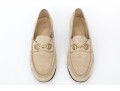 Gucci Striking Tan Suede Loafers With Gold-tone Horsebit, Size 10 B