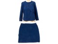 Akris Punto Blue Scalloped Motif Skirt And Top Coordinate Set, Size 8