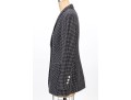 Escada Margaretha Ley Black And White Polka Dotted Collared Blazer, Size 40