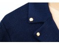 St. John Collection Navy Blue Button Front Long Knit Blazer, Size 4