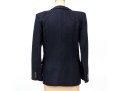 Giorgio Armani Vintage Black Label Blue Black Wool Herringbone Button Front Blazer, Size 42