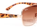 Ray-Ban Brown Tortoise Pattern And Rose Metallic Trimmed Sunglasses