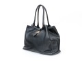 Courage B. Black Pebbled Leather Top Handled Tote Bag
