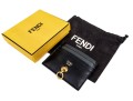 Fendi Black Stud And Hook Motif Credit Card Holder, With Box