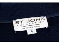St. John Collection Navy Blue Button Front Long Knit Blazer, Size 4