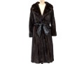 Striking Dark Brown Collared And Bellted Long Fur Coat