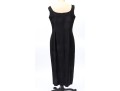 John Galliano Long Black Linen And Silk Tank Dress, Size 12