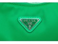 Prada Re-Edition 2005 Green Nylon Shoulder Bag With Logo Strap & Mini Pouch