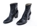 Prada Black Leather Chunky Heeled Zip Up Ankle Boots, Size 40