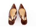 Manolo Blahnik Classic Brown Leather Wingback Style Slingbacks, Size 41 1/2
