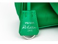 Prada Re-Edition 2005 Green Nylon Shoulder Bag With Logo Strap & Mini Pouch