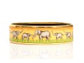 Hermès Striking Orange Toned Elephant Motif Bangle Bracelet, Please See Sizing Note