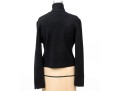 Giorgio Armani Le Collezioni Vintage Black Cropped Half Zip Turtleneck, Size 8