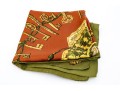 Hermes Classic Key Motif Green And Brown Toned Silk Scarf, With Box