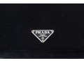 Prada Beautiful Black Silk Zip Top Cosmetics Bag, Authenticated