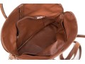 Longchamp Brown Pebbled Leather Top Handled Tote Bag
