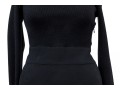 Valentino Miss V. Black Wool Knit And Pleated Long Sleeved Dress