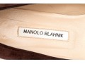 Manolo Blahnik Classic Block Heel Brown Suede Pump, Size 42