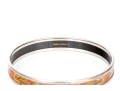Hermès Orange, Grey And Brown Toned Slip On Bangle Bracelet, With Box