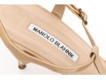 Manolo Blahnik Striking Tan Patent Leather 