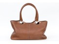 Tods Brown Pebbled Leather Top Handled Tote Bag