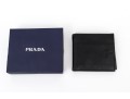 Prada Handsome Black Leather Billfold And Credit Card Holder, With Box