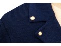 St. John Collection Navy Blue Button Front Long Knit Blazer, Size 4