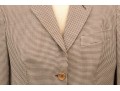 Giorgio Armani Classico Tan And Brown Houndstooth Three Button Blazer, No Size Tag
