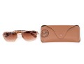 Ray-Ban Brown Tortoise Pattern And Rose Metallic Trimmed Sunglasses