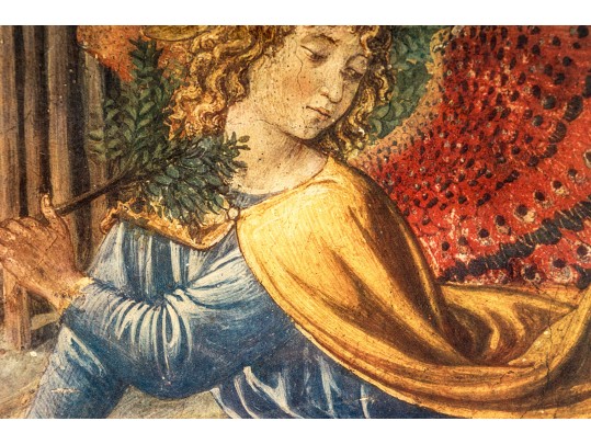 Decorative Florentine Print On Panel After Florentine Renaissance Style Painting