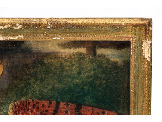 Decorative Florentine Print On Panel After Florentine Renaissance Style Painting