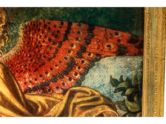 Decorative Florentine Print On Panel After Florentine Renaissance Style Painting