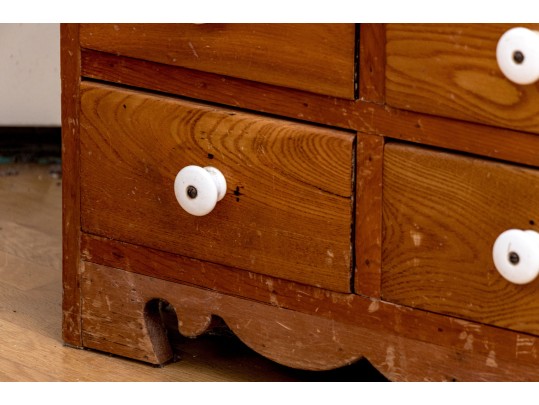 Antique Eight Drawer Apothecary Style Chest Of Drawers, 1 Of 2