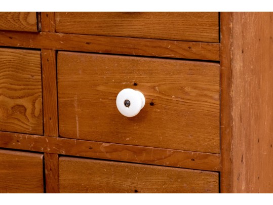 Antique Eight Drawer Apothecary Style Chest Of Drawers, 1 Of 2