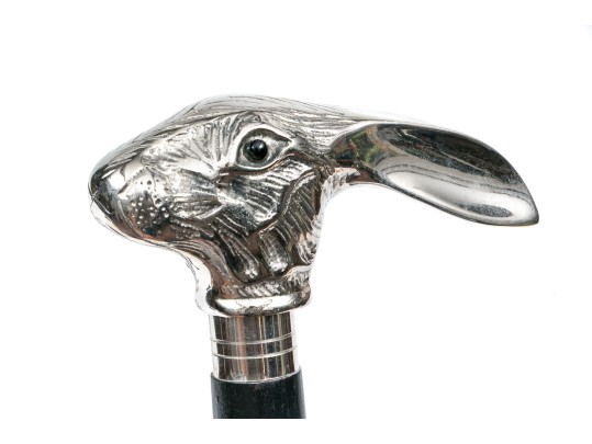 Three Vintage Walking Sticks With Decorative Handles, Including A Rabbit 