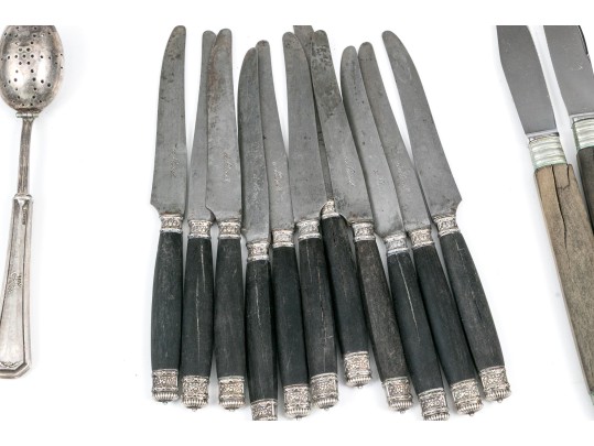 Assembled Sixty-Five Piece Flatware Collection With Wood, Bone, And Antler Handles 